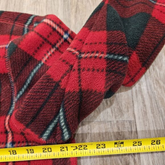 Vtg Liz Claiborne Fleece Shacket Womens M Plaid Jacket Cabincore Cottage Red Grn - Picture 7 of 8